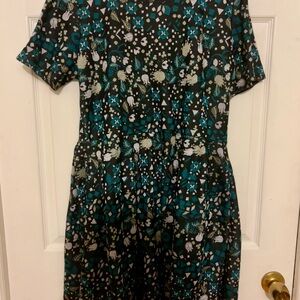 LuLaRoe Teal and Black Patterned Dress